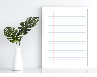 student homework diary Printable Notebook, Blue Lined Printable Notebook Paper, US Letter Notebook Printable in Word, Notebook Paper Printable in PDF, 10 Pages