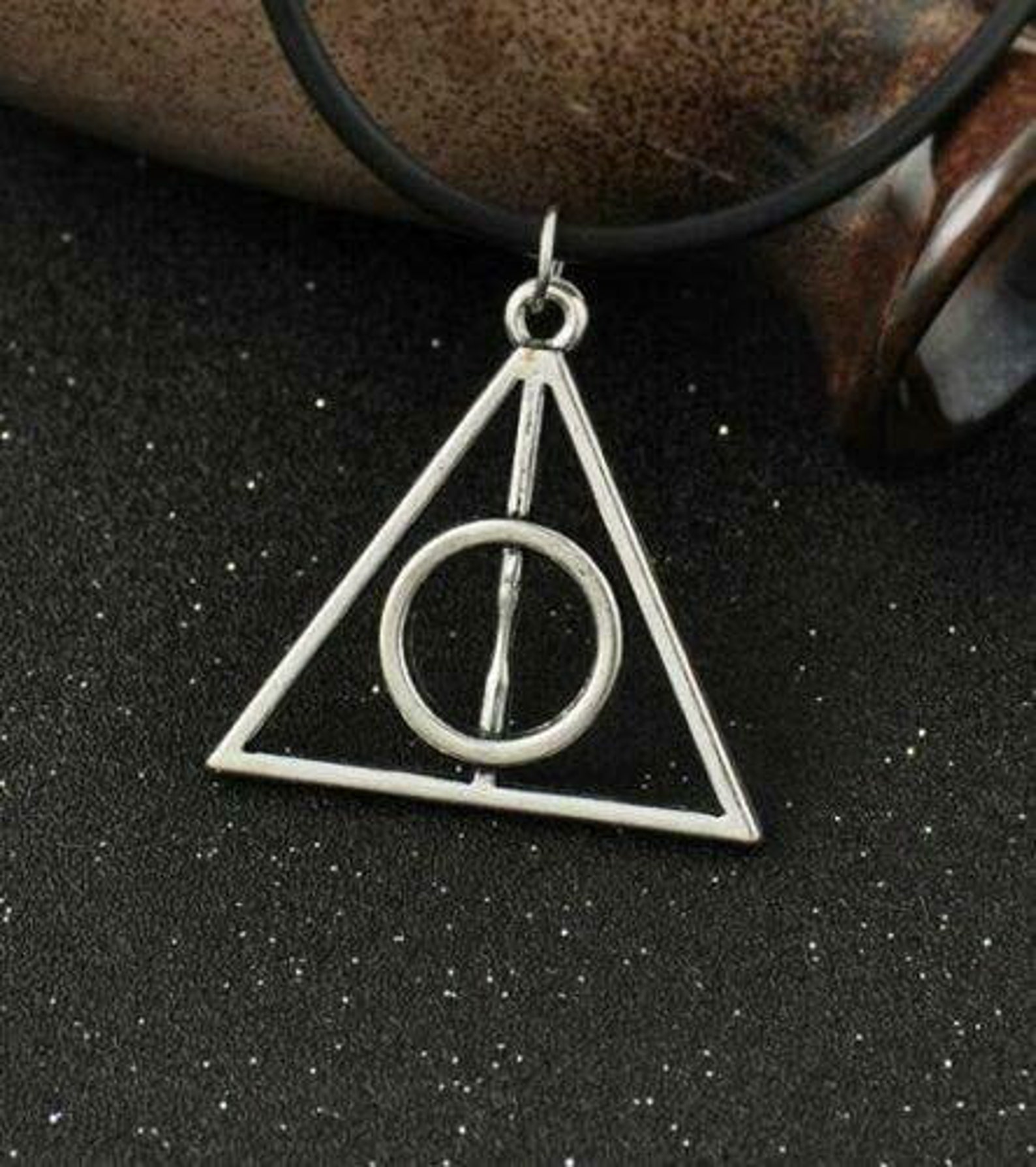 Harry Potter Necklace Triangle Circle Color Silver Woman Man Etsy