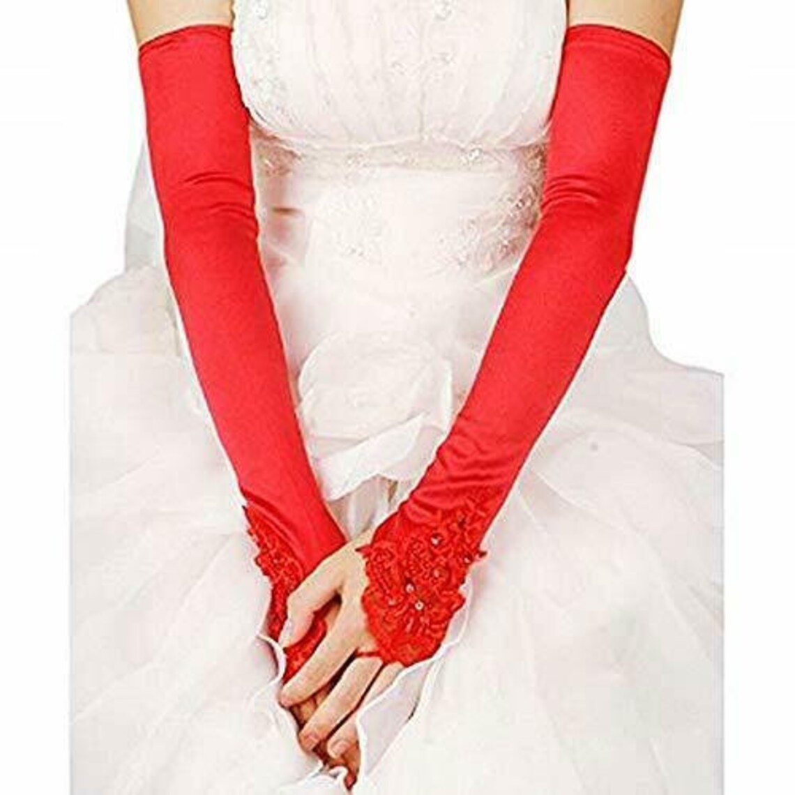 Long women's gloves fingersless elegant kissing Etsy