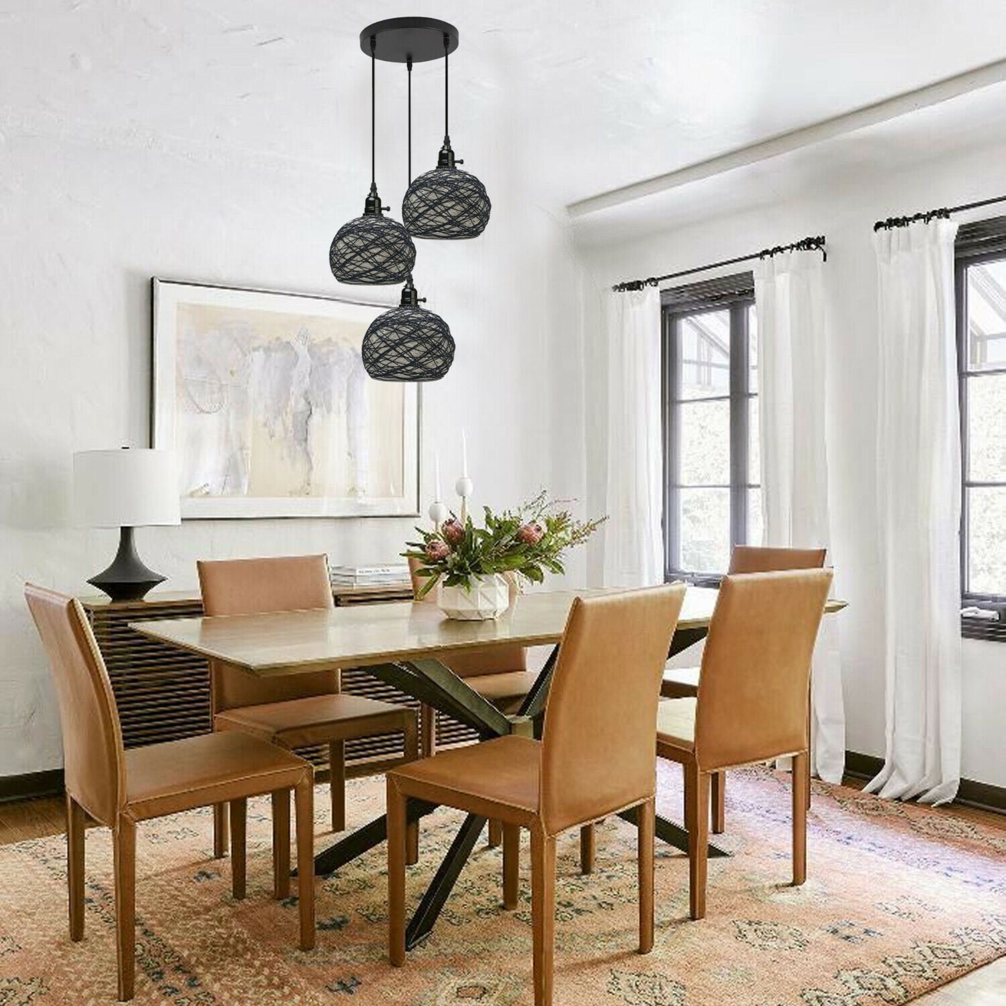 Natural Hessian Pendant Lights Shade Lamp Rattan Lampshade Etsy