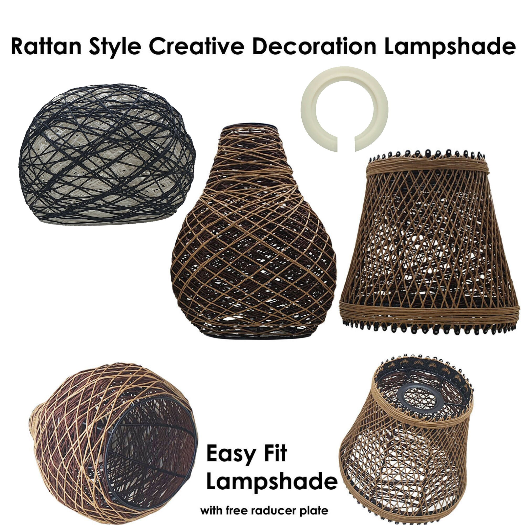 Natural Hessian Light Shade Lamp Rattan Lampshade Woven Design Etsy
