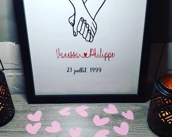 Cadre "Je t'aime" à personnaliser