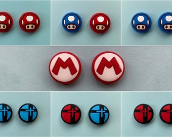 SWITCH THUMB GRIPS - Nintendo Switch/Switch Lite, Smash Bros, Mario, Joy-con Cover, Joystick Caps, Console Accessories. Super fast dispatch!