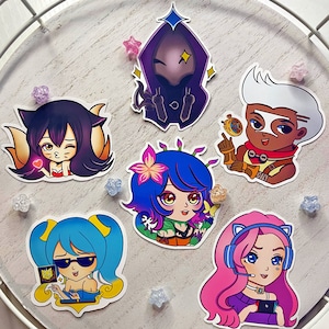 LOL - Adesivos de vinil fosco Chibi League of Legends