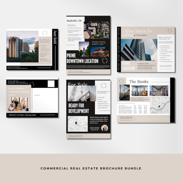 Commercial Real Estate Brochure Template | Real Estate Mailers | Real Estate Postcard & Flyers