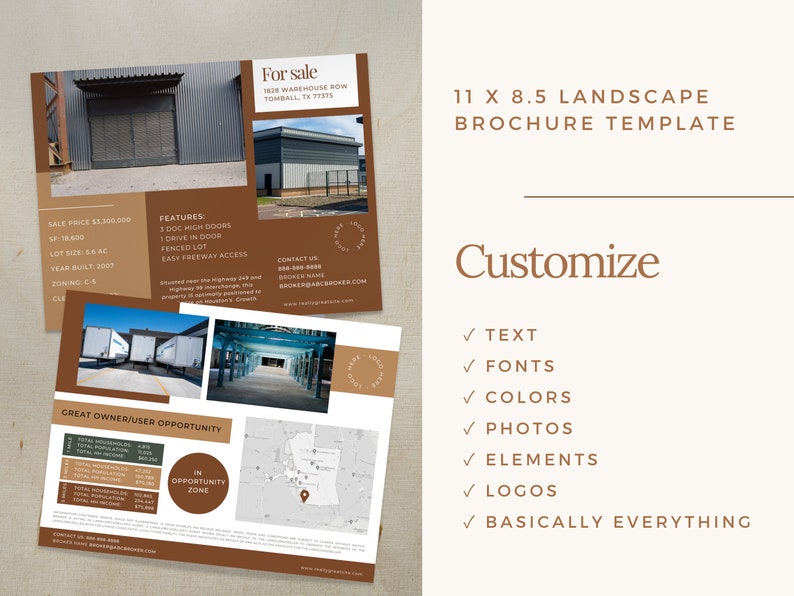 Commercial Real Estate Brochure and Flyer Templates Real Estate Mailers