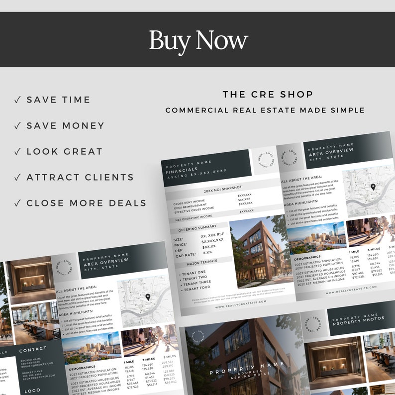 Commercial Real Estate Brochure, Real Estate Flyer Template, Real