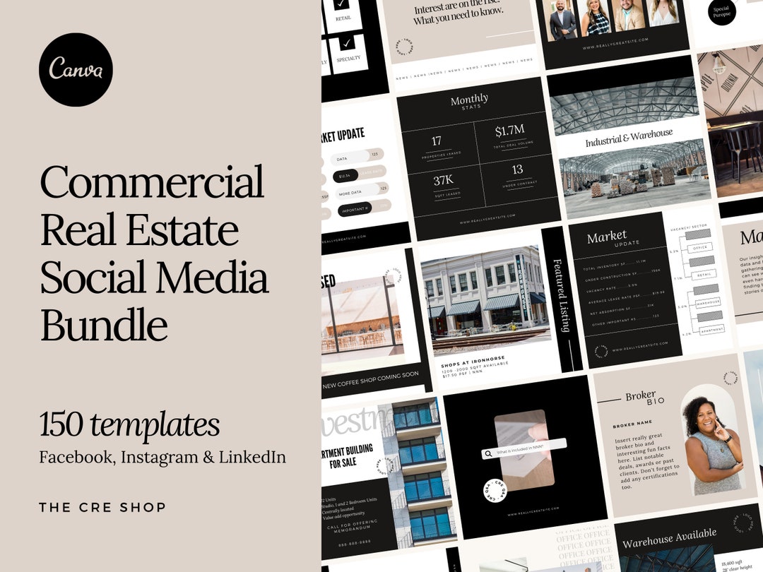Commercial Real Estate Social Media Marketing Templates Etsy