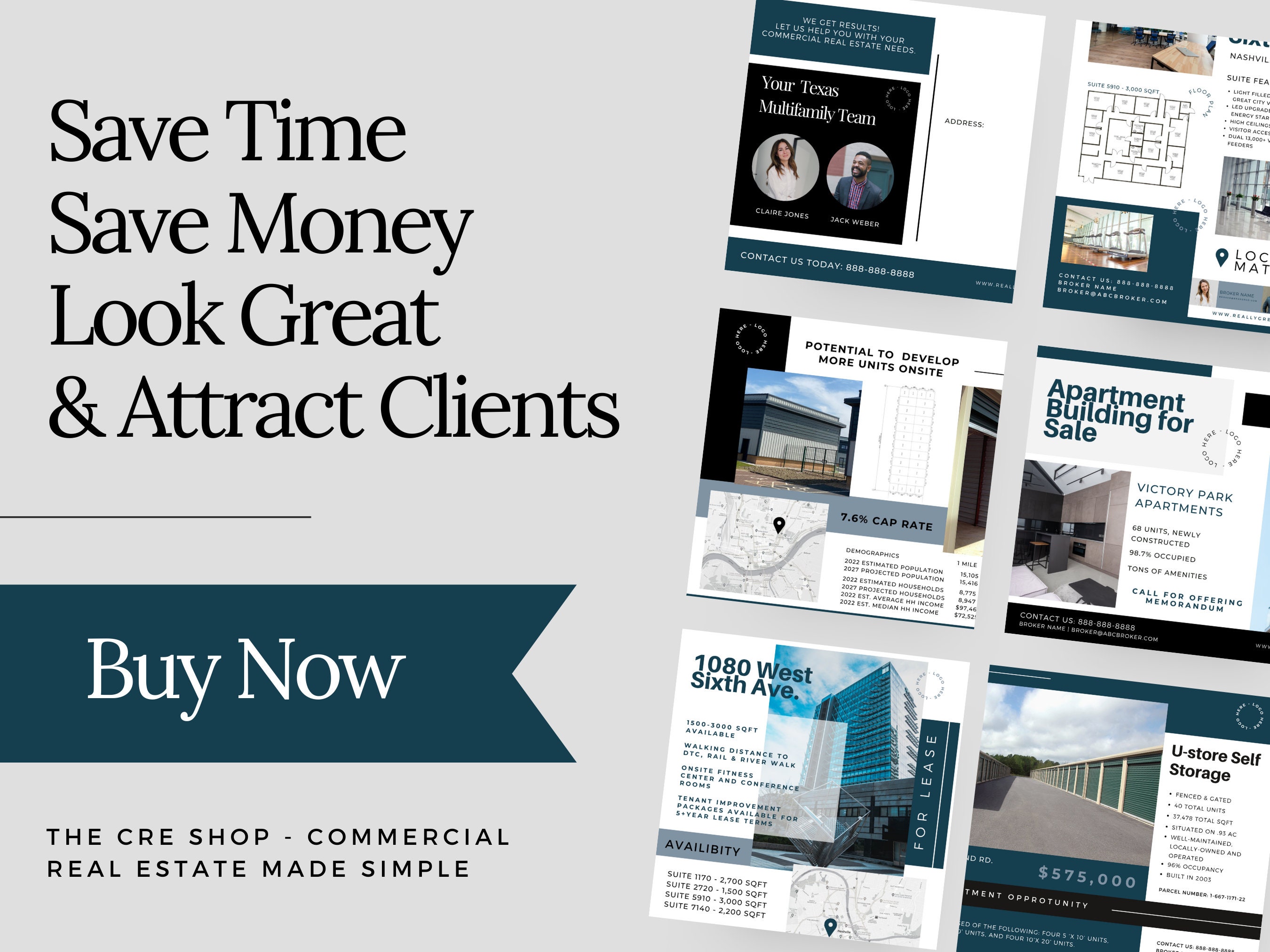Commercial Real Estate Brochure & Flyer Templates (canva Editable) - Etsy