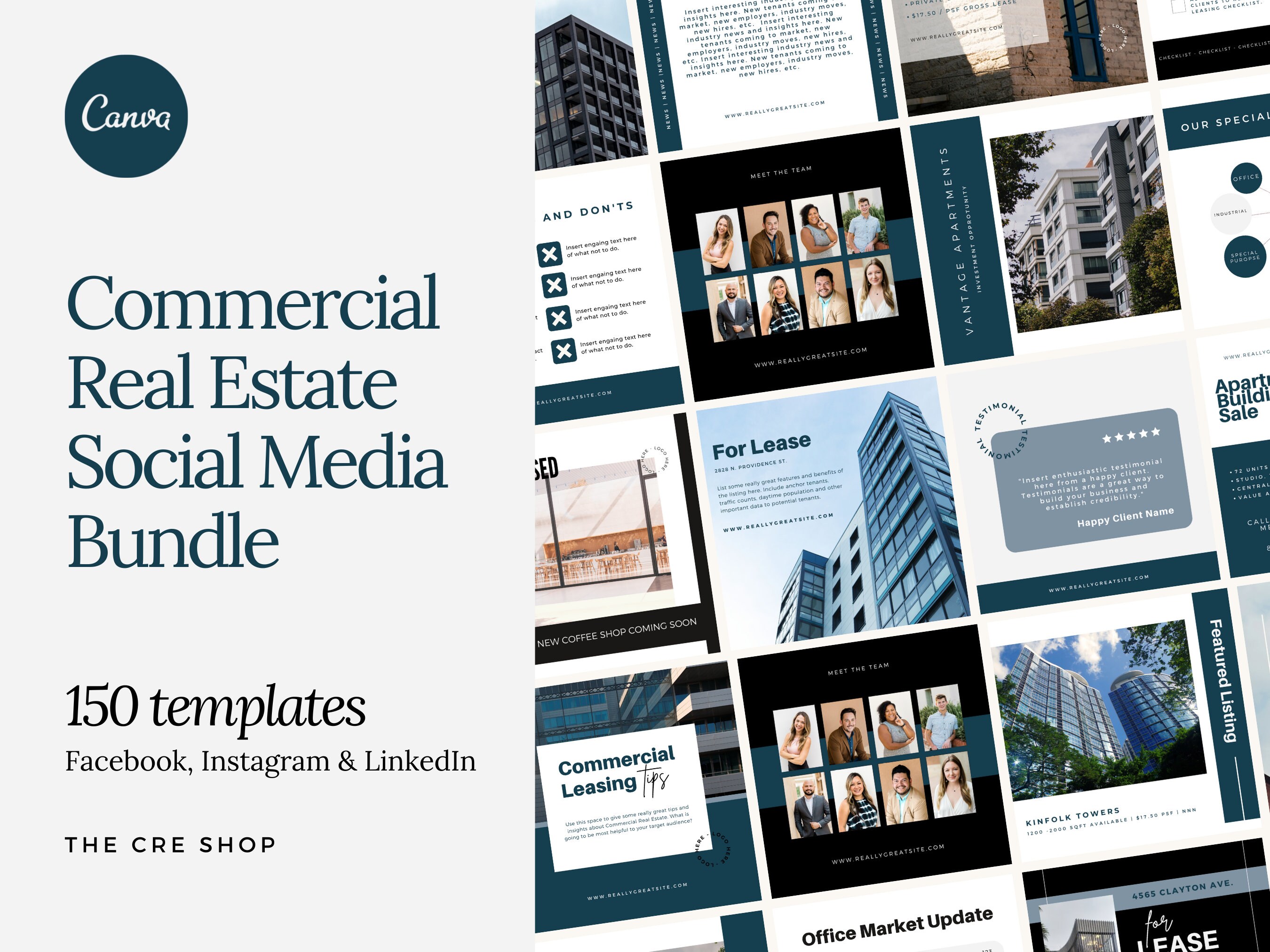 Commercial Real Estate Social Media Marketing Templates Social Media