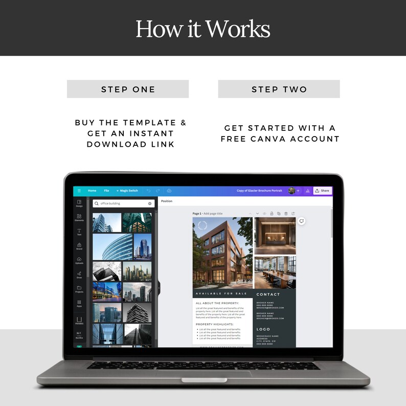 Commercial Real Estate Brochure Template Marketing Flyer (canva