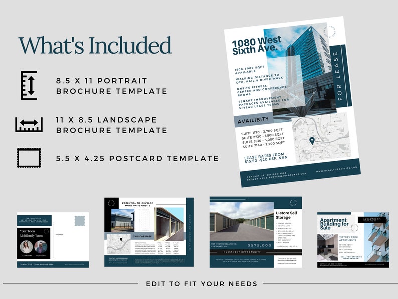 Commercial Real Estate Brochure and Flyer Templates Real Estate Mailers