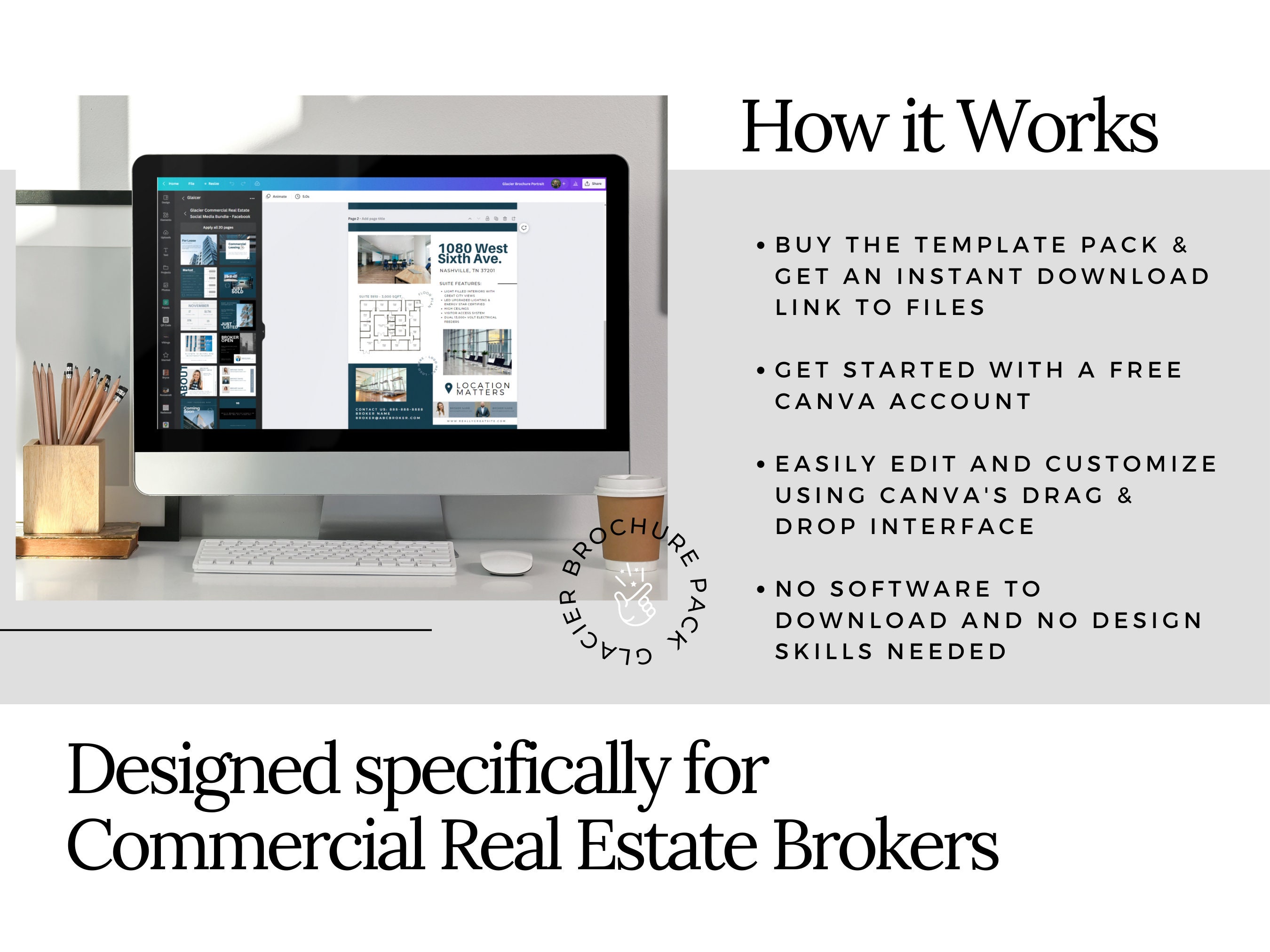 Commercial Real Estate Brochure & Flyer Templates (canva Editable) - Etsy