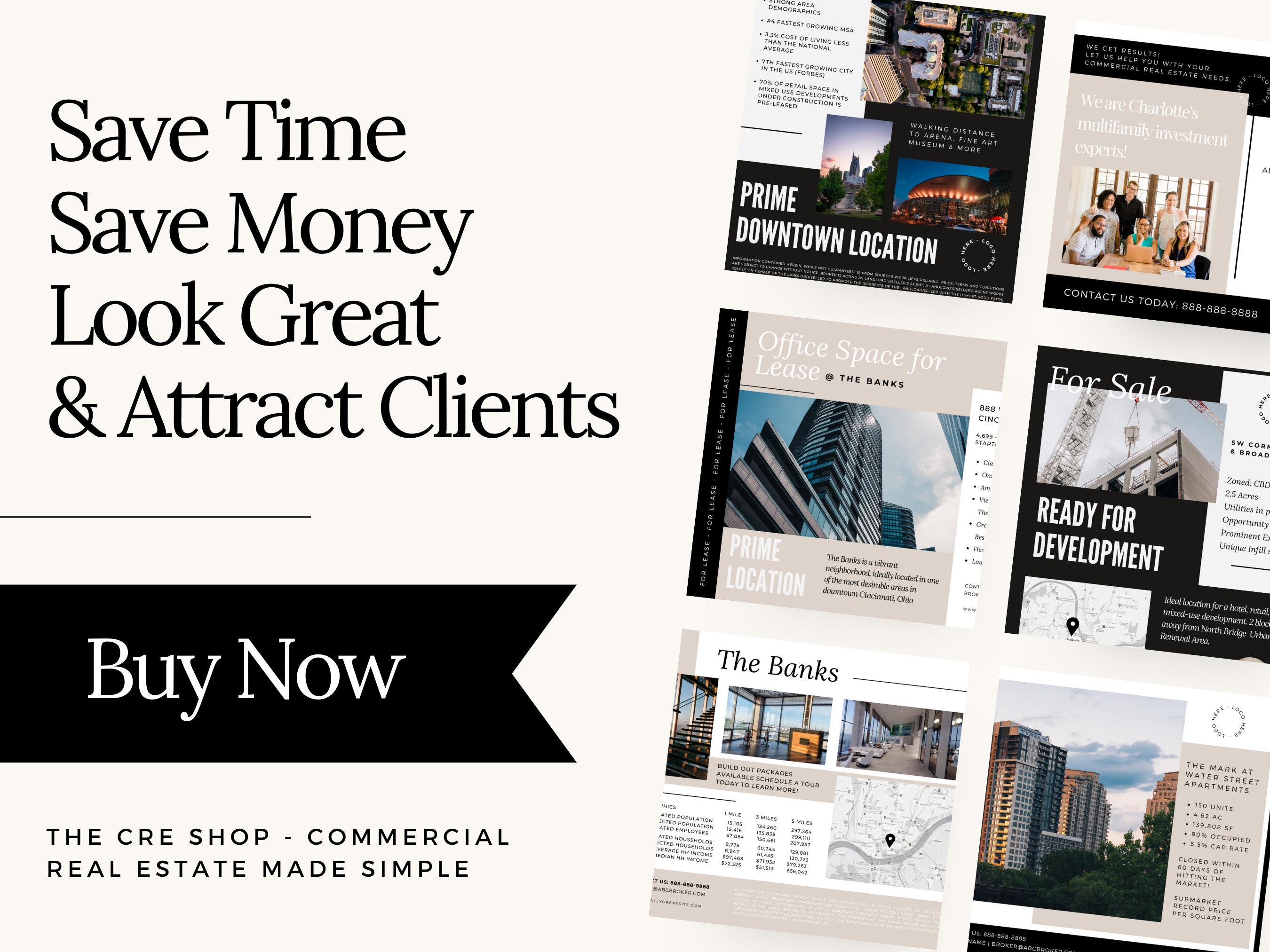 Commercial Real Estate Brochure Templates: Canva Mailers (digital ...