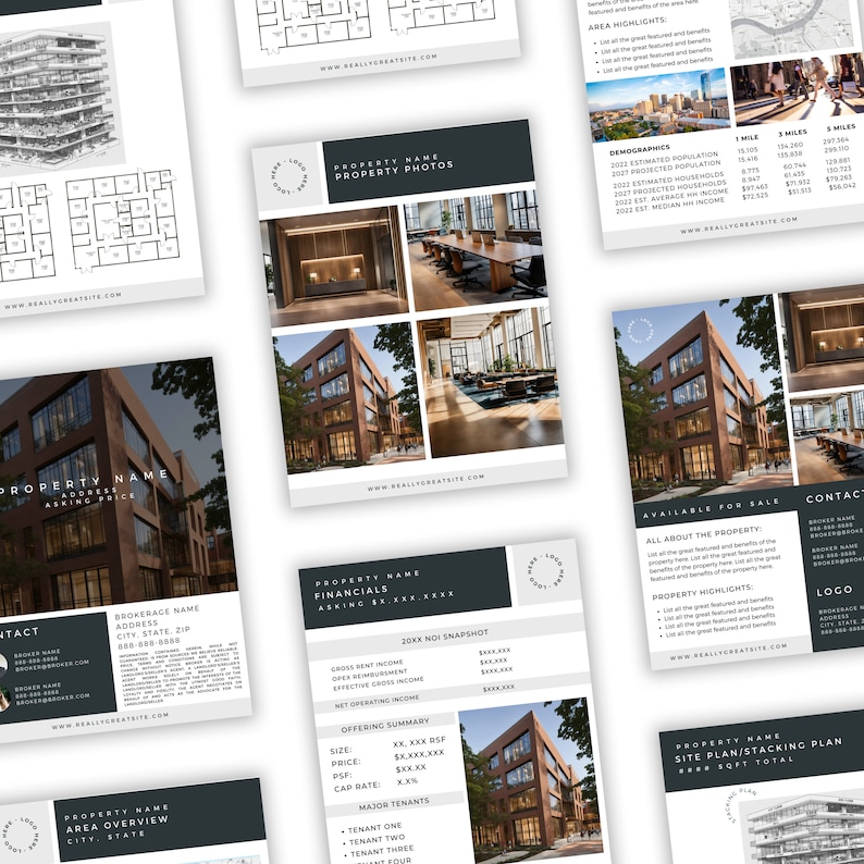 Commercial Real Estate Brochure Template Marketing Flyer (canva