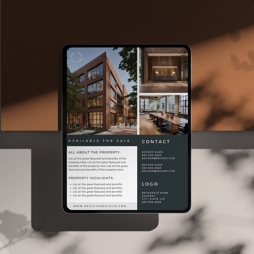 Commercial Real Estate Brochure Template: Marketing Flyer (canva ...