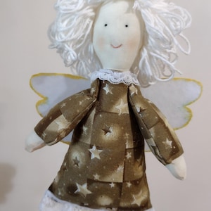 Handmade Fabric Christmas Angel Decoration