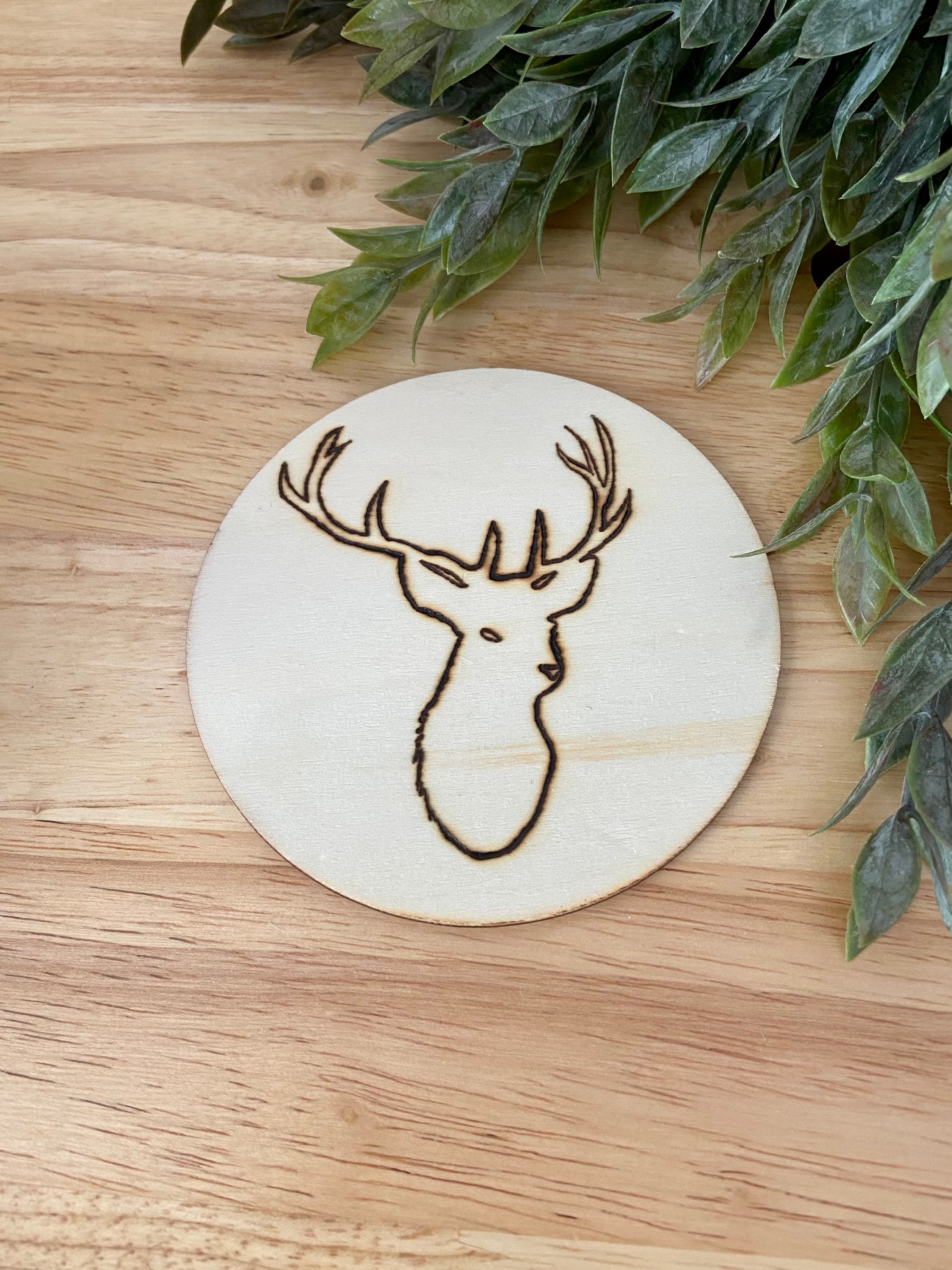 Posavasos de ciervos quemados en madera | Etsy