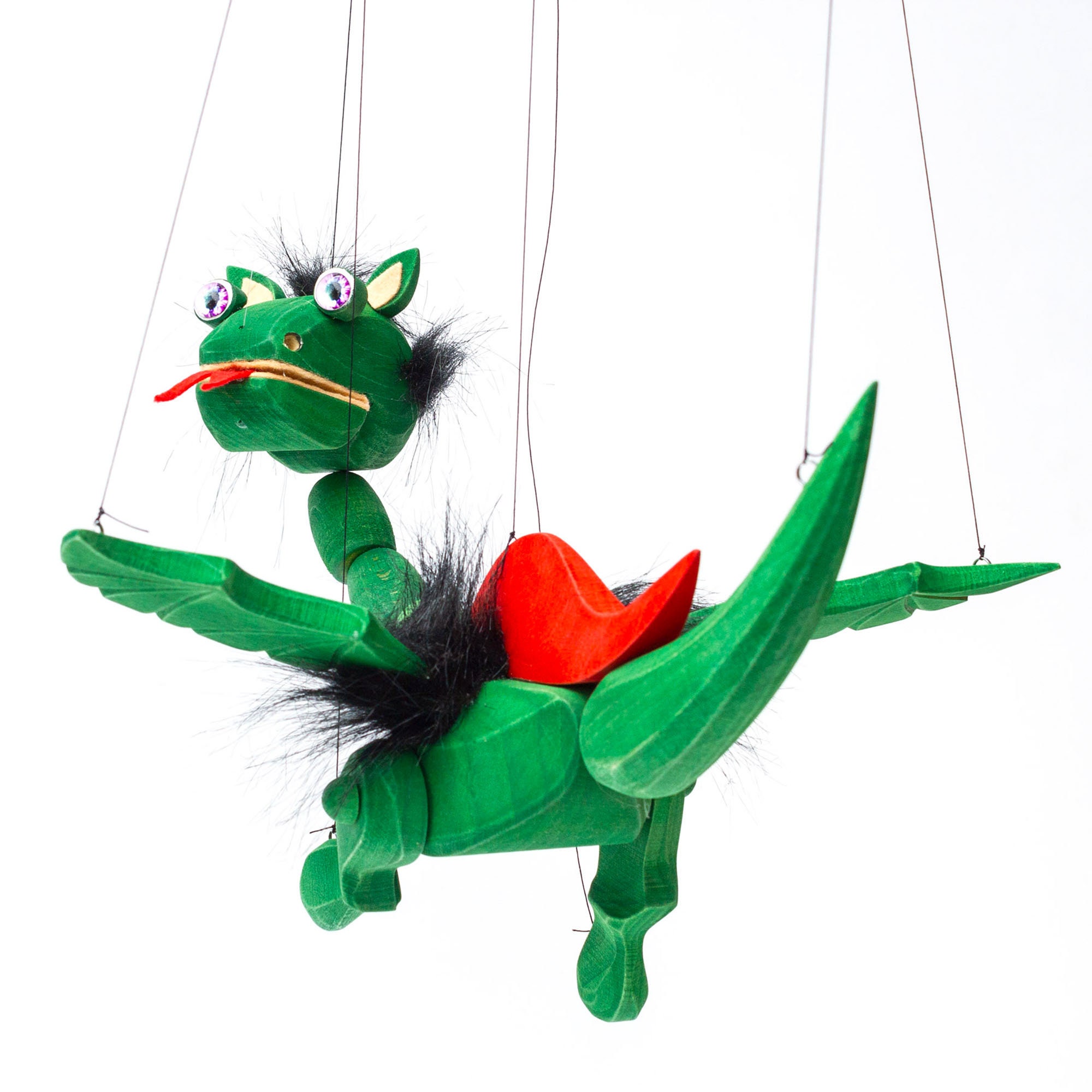 Green Dragon Puppet Sweet Monster Completely Carved From Etsy UK