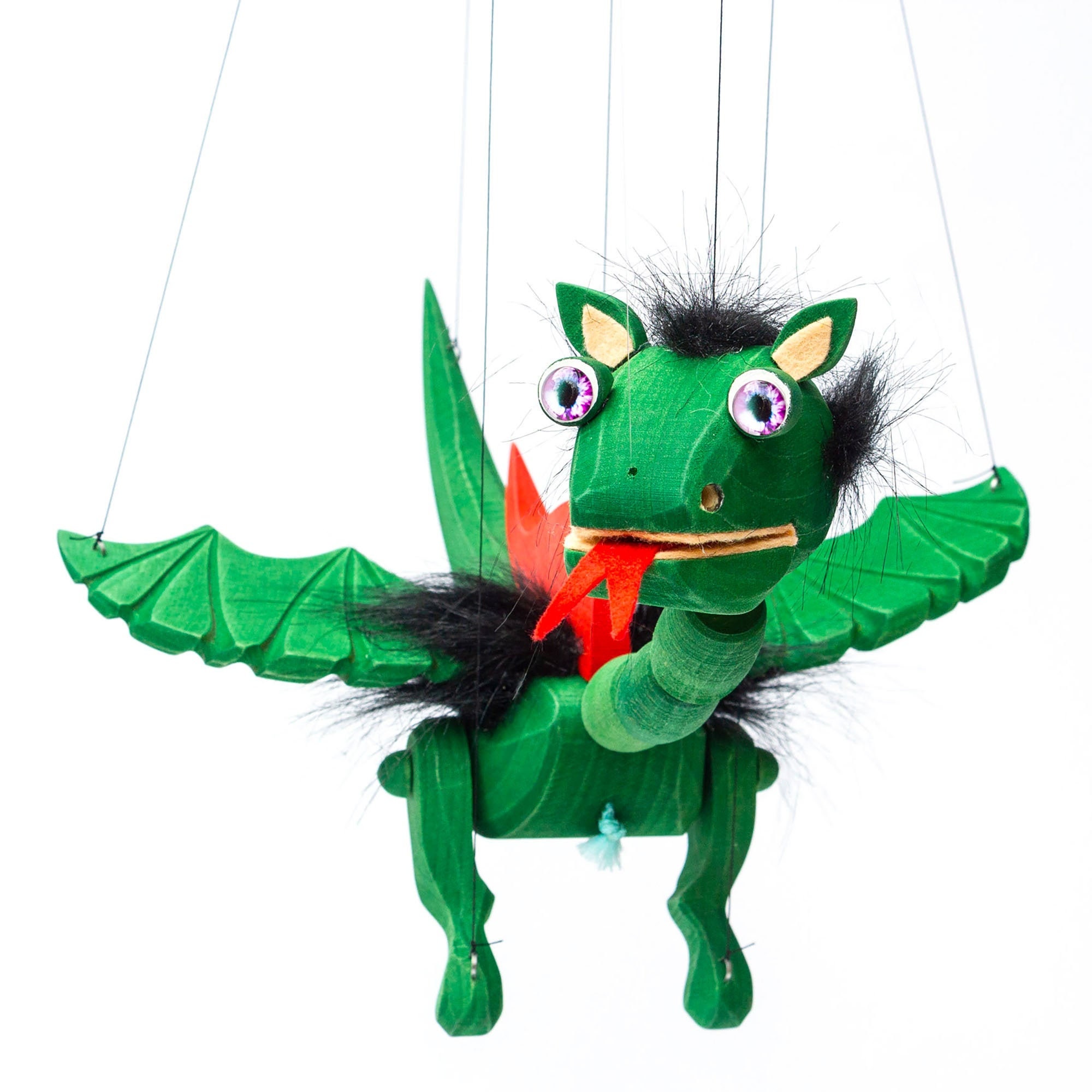 Green Dragon Puppet Sweet Monster Completely Carved From Etsy Uk