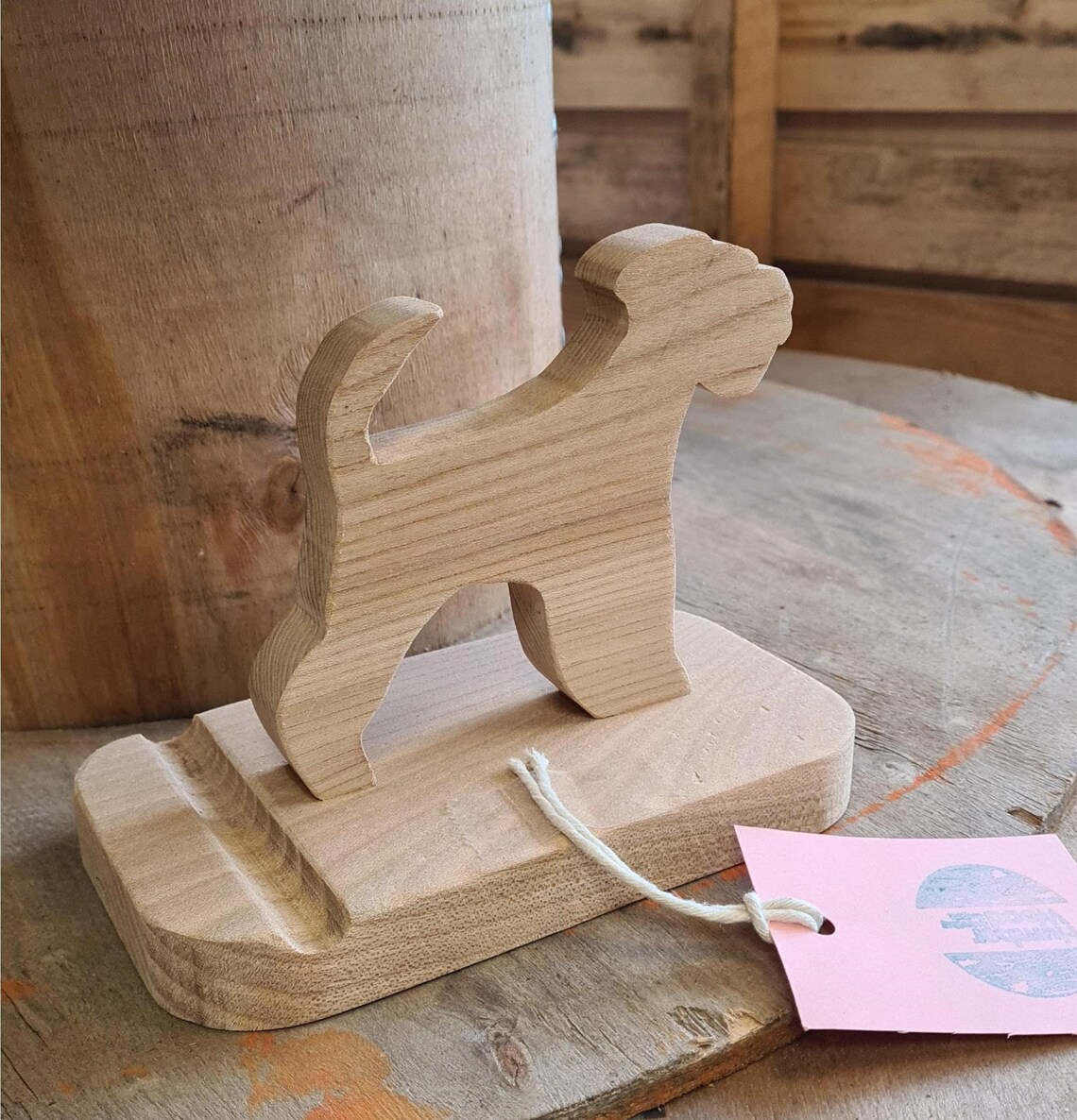 Handmade Standing Dog Phone Holder Stand Solid Hardwood Etsy