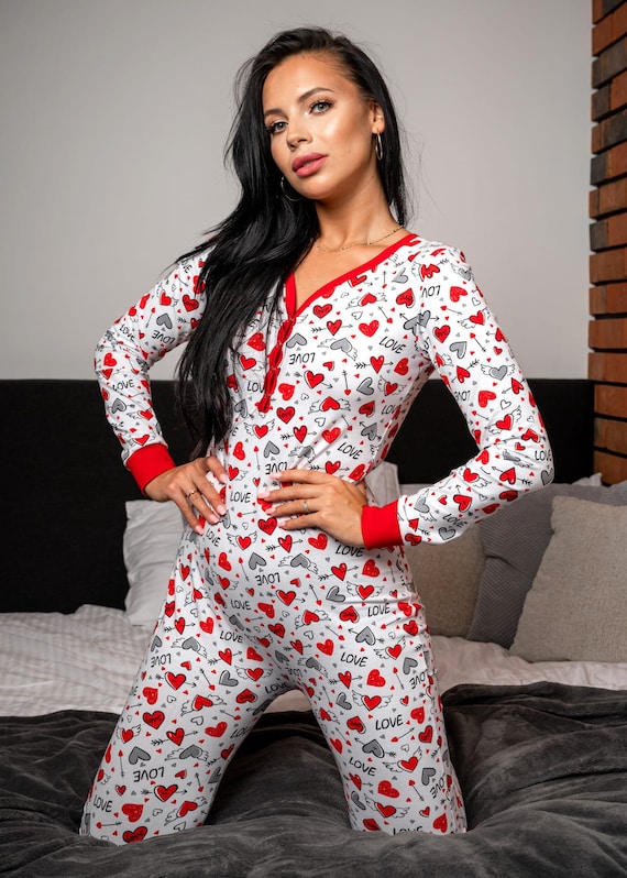 Pajama With Open Butt Flap Sexy Sleep 