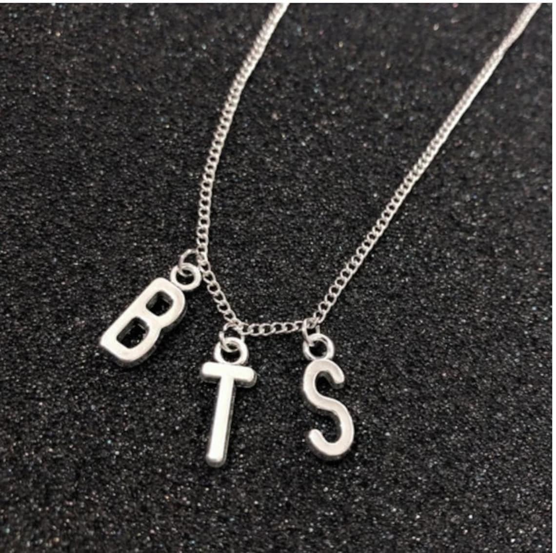 Kpop Jewelry Letter Pendant Necklace Men Woman Bangtan Boys Etsy