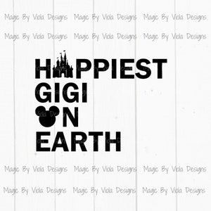 Download digitale più felice di Gigi sulla terra, file di taglio PNG SVG per le vacanze in famiglia