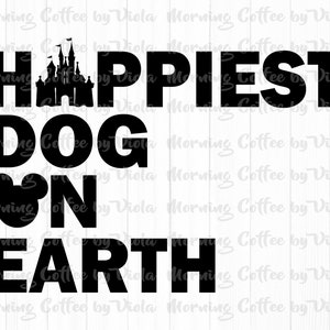 Download digitale del cane più felice sulla terra, file di taglio PNG SVG per le vacanze in famiglia