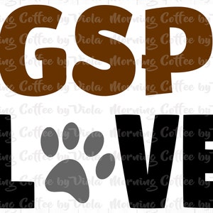 GSP Love Digital Download, German Shorthaired Pointer SVG PNG Cut File