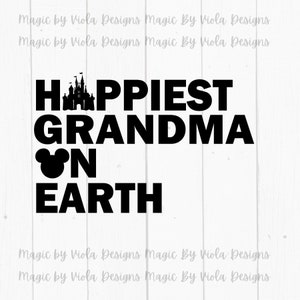 La nonna più felice sulla Terra Download digitale, file di taglio SVG PNG per le vacanze in famiglia
