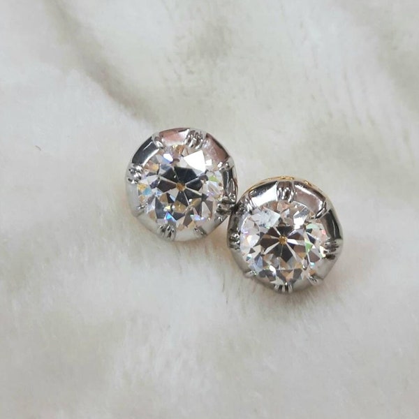Old European Cut Stud Earrings For Women 925 Sterling Silver Check Out 8ct Vintage Style Handmade Party Wear CZ | ADASTRA JEWELRY