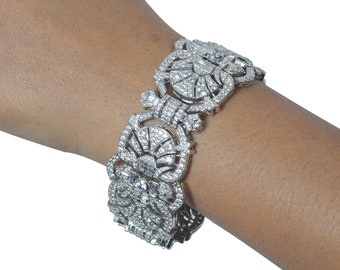 Filigree Tennis Bracelet For Women | 925 Sterling Silver 14k White Vintage Jewelry | Adastra Jewelry