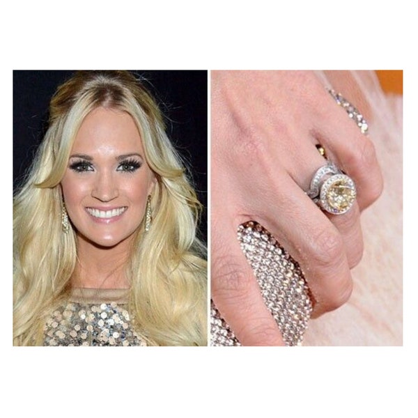 Carrie Underwood Trinity Engagement Ring, Solitaire Round Diamond Ring, Proposal Ring, Handmade Gift, Celebrity Jewelry, Adastra Jewelry