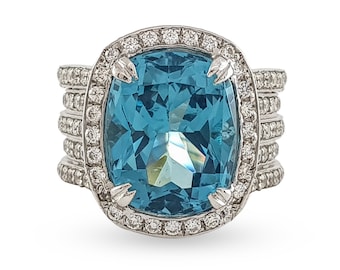 Slyq Jewelry Large Natural Stone Blue Luxury Ring sterling silver engagement ring Slyq Jewelry Large Natural Stone Blue Luxury Ring sterling silver engagement ring
