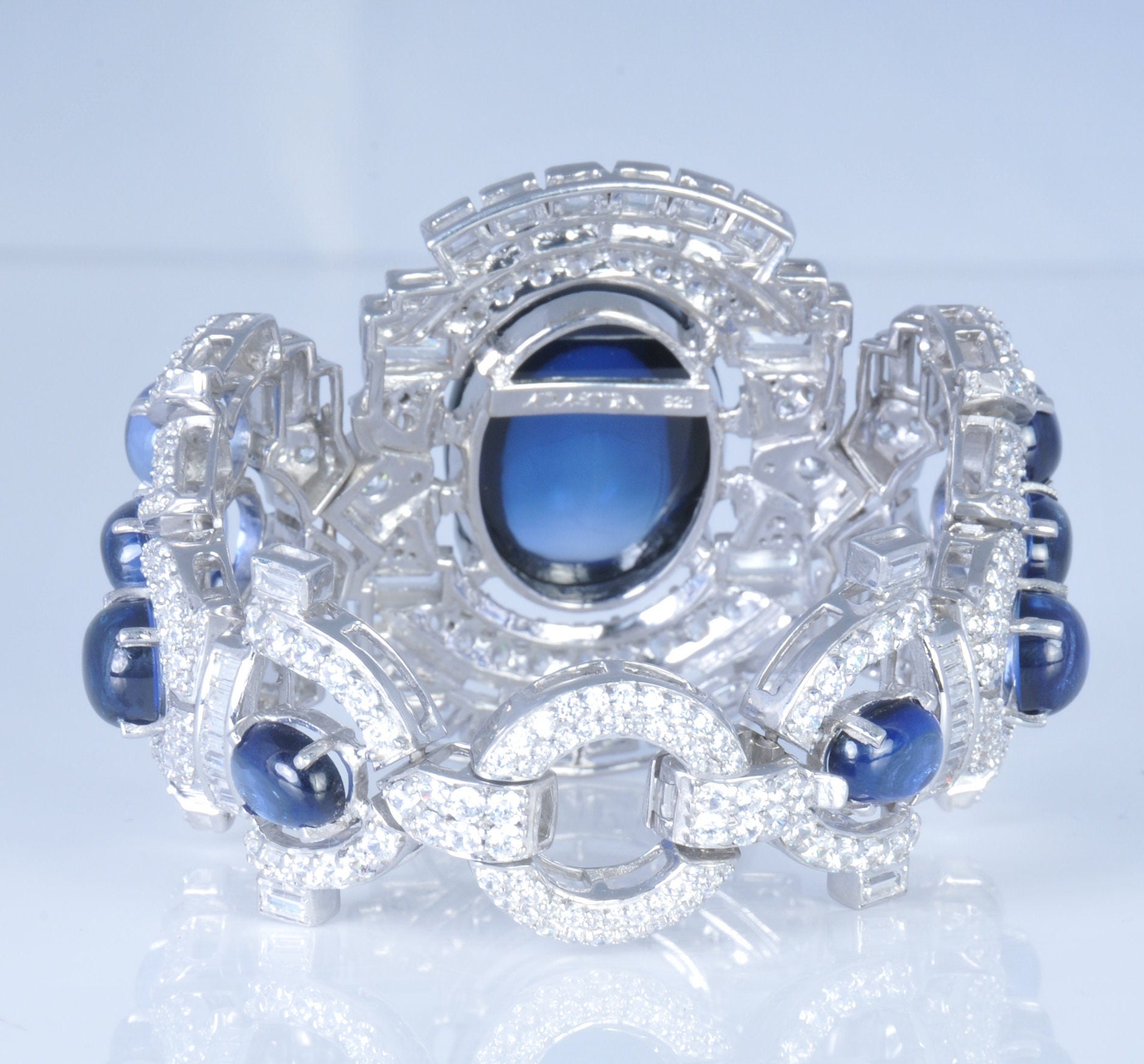 Zaffiro Blu Lab-Created 925 Argento Sterling Gioielli Collana - Foto 4