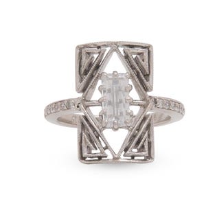 Vintage Style Emerald Cut Ring 925 Sterling Silver Handmade Jewelry Bridal Gift Adastra Jewelry