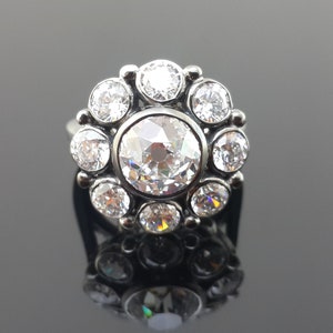 Nikki Reed Bridal Jewelry, OEC Round Diamond Vintage Engagement Ring, Gifted Jewelry, Handmade Jewelry, Adastra Jewelry
