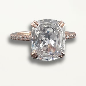 Statement Ring For Women 925 Sterling Silver 5ct Cushion-Cut Rose Gold Plated Jewelry Engagement Wear CZ Huge Ring - Adastra Jewelry