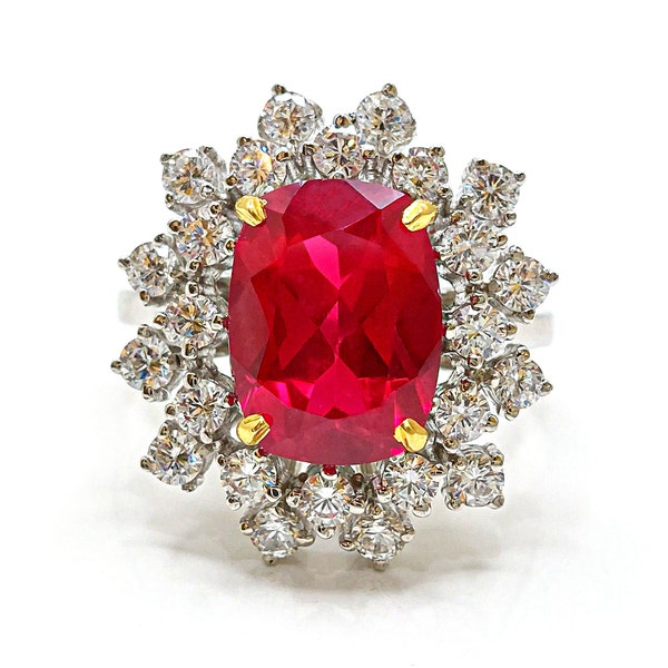 Lab Created Diamond Cocktail Ring Etsy