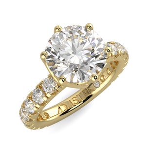 Anillo de cóctel para mujer, plata de ley 925, 2 quilates, blanco, corte redondo, filigrana, canasta, joyería, compromiso y boda, anillo de circonita cúbica, joyería Adastra