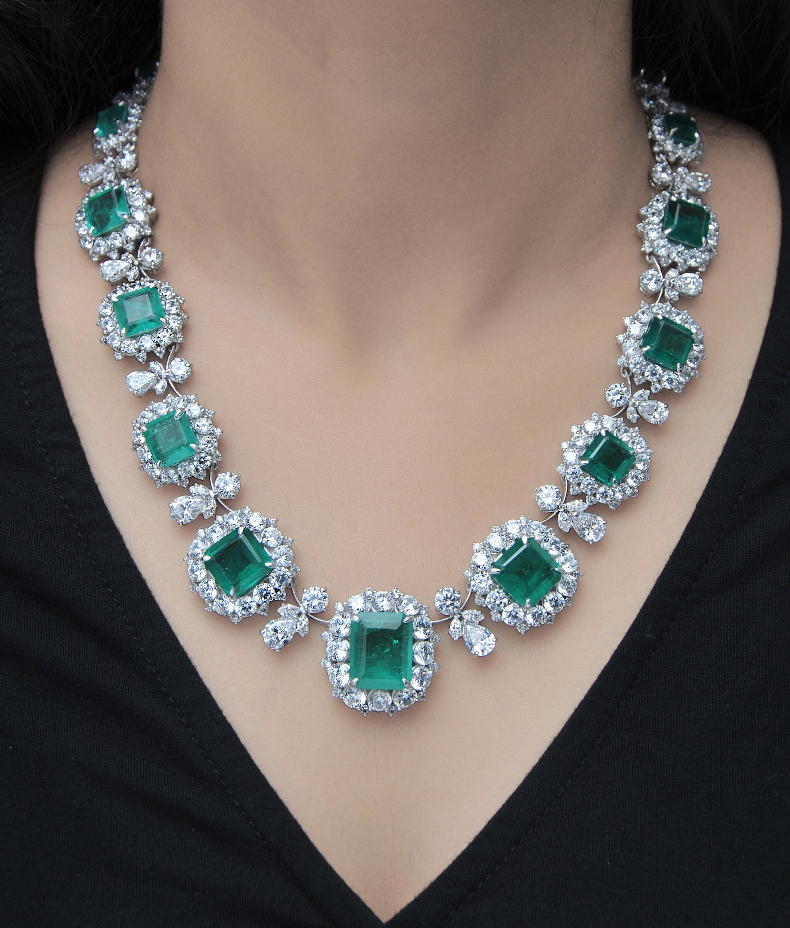 Elizabeth Taylor Inspired Green Emerald Cut Collar Necklace | Etsy
