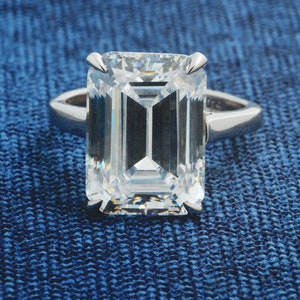 Emerald Cut Ring For women 925 Sterling Silver 10ct Right Hand Ring Handcrafted Cubic Zirconia Engagement Ring Diamond Adastra Jewelry