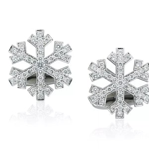 Gorgeous Snow Flakes Design Cuff Links 925 Sterling Silver Handmade Authentic High Jewelry For Men