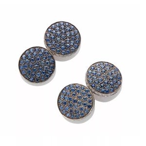 Glamorous Lab Blue Sapphire Cufflinks 925 Sterling Silver Cocktail High End Men Jewelry