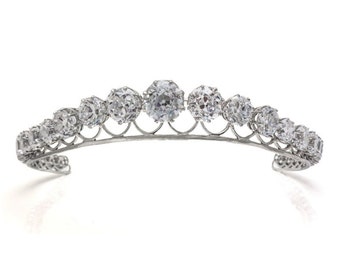 OEC Royal Tiara For Women 925 Sterling Silver Queen Máxima of Netherlands Replica Diamond CZ Handmade Jewellery| adastra