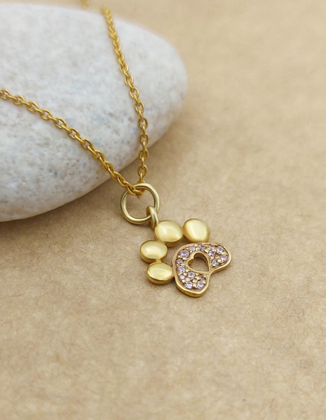 Necklace Gold Paws of Love main image 1