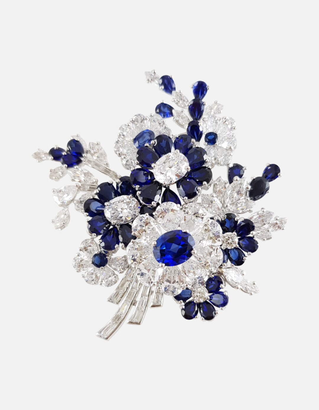 Broche Femme En Argent 925 - Design Nœud Avec Saphir Rond Simulé Sertissage Pavé - Personnalisable