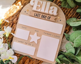Personalized First Day of School Sign, Back to School Board, Reusable Back to School Sign, First Day of Preschool, Back to School Photo Prop