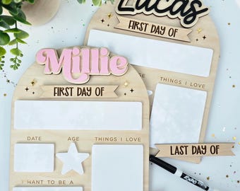 Personalized First Day of School Sign, Back to School Board, Reusable Back to School Sign, First Day of Preschool, Back to School Photo Prop